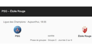 PSG Etoile Rouge Belgrade streaming
